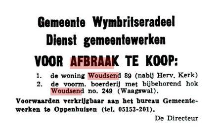 advertentie afbraak boerderij