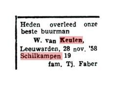 advertentie overlijden wieger van keulen